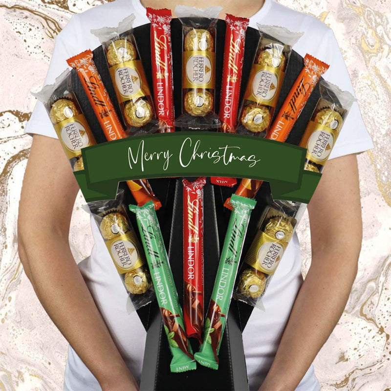 Ferrero Rocher & Lindt Lindor Chocolate Bouquet Merry Christmas