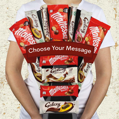 Malteser And Galaxy Chocolate Bouquet Choose Your Message