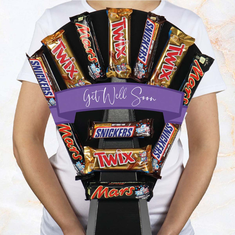 Mars, Snickers & Twix Chocolate Bouquet Get Well Soon