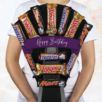 Mars, Snickers & Twix Chocolate Bouquet Happy Birthday