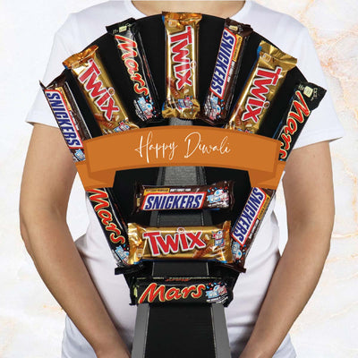 Mars, Snickers & Twix Chocolate Bouquet Happy Diwali