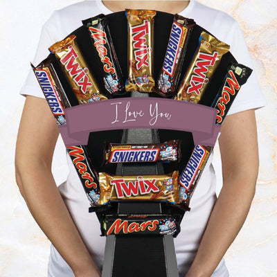 Mars, Snickers & Twix Chocolate Bouquet I Love YOU