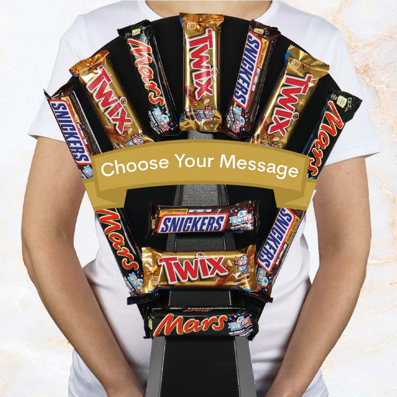 Mars, Snickers & Twix Chocolate Bouquet Choose Your Message