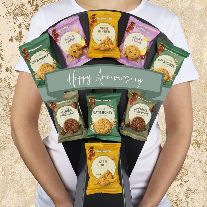Walkers Crumbly and Chunky Biscuit Bouquet Happy Anniversary